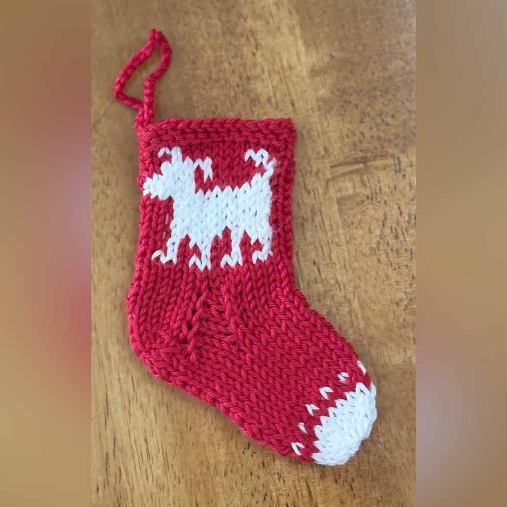 Miniature Knitted Christmas Stocking
"Dog"